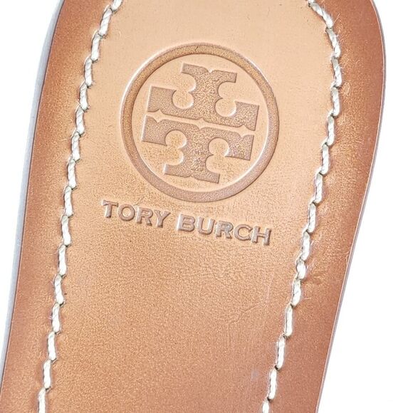 Tory Burch Women's Moore US 7M Corral Leather Slip On Flat Thong Sandals Shoes - Picture 15 of 16